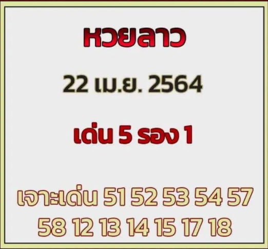 แนวทางหวยลาว 22/4/64 ชุดที่ 13