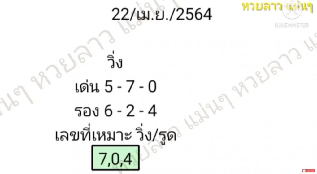 แนวทางหวยลาว 22/4/64 ชุดที่ 9