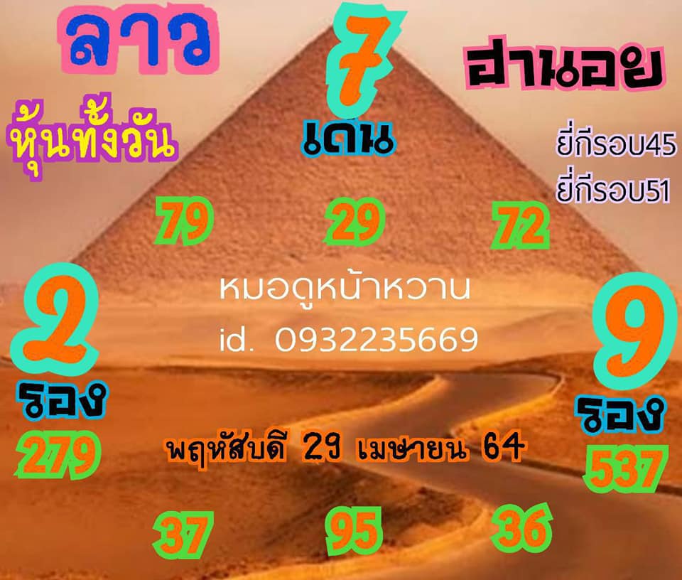 แนวทางหวยลาว 29/4/64 ชุดที่4