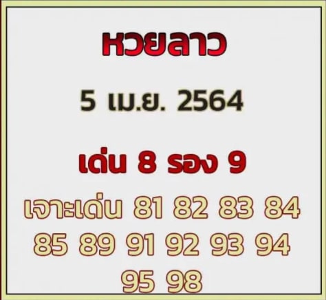 แนวทางหวยลาว 5/4/64 ชุดที่14