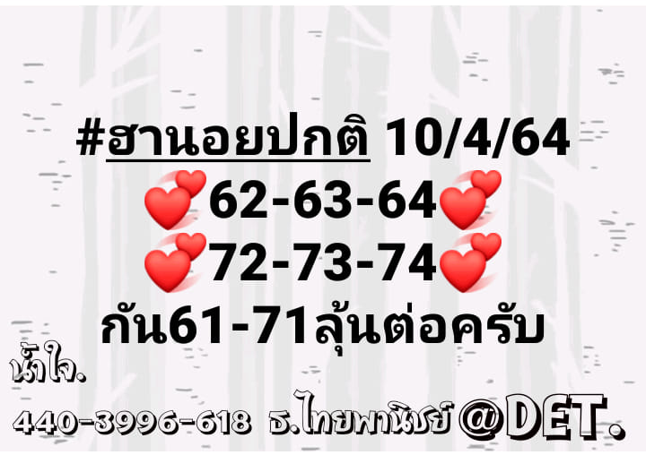 แนวทางหวยฮานอย 10/4/64 ชุดที่3