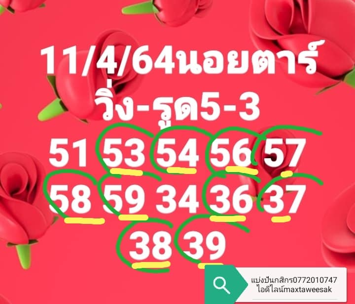 แนวทางหวยฮานอย 11/4/64 ชุดที่5