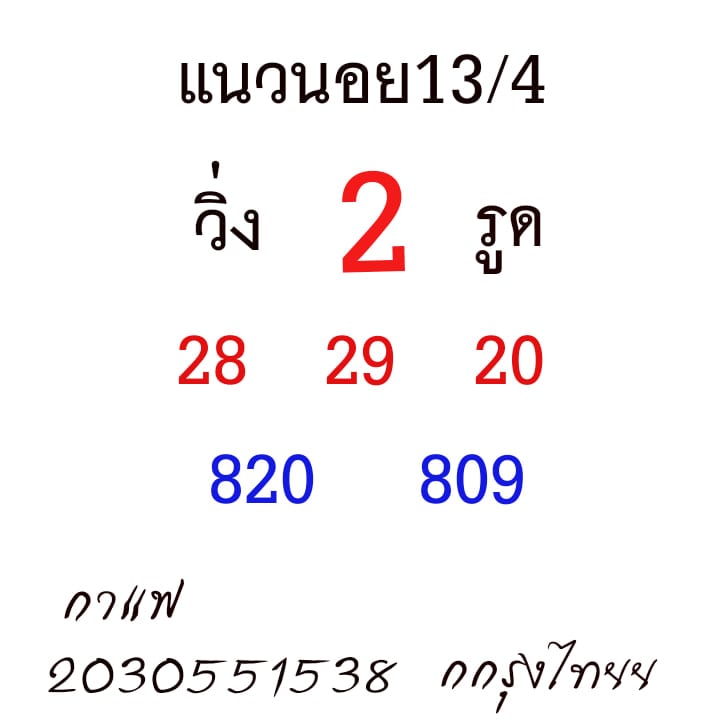 แนวทางหวยฮานอย 13/4/64 ชุดที่6