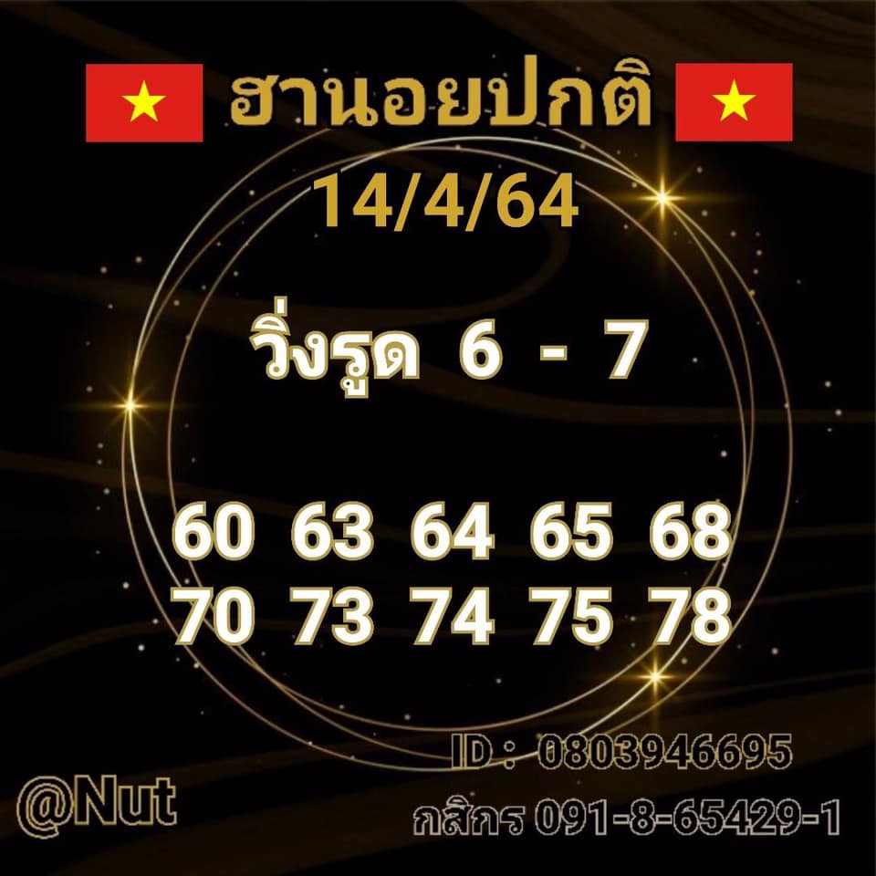 แนวทางหวยฮานอย 14/4/64 ชุดที่3