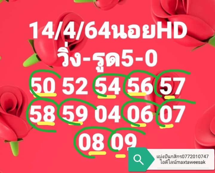 แนวทางหวยฮานอย 14/4/64 ชุดที่6