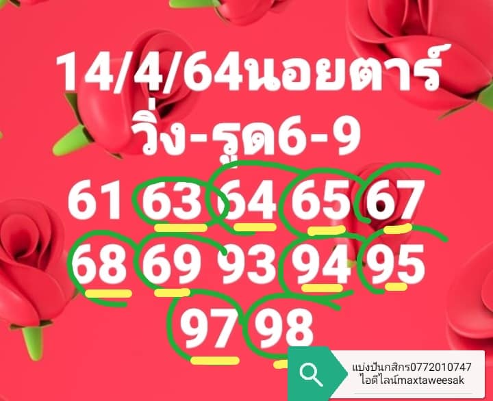 แนวทางหวยฮานอย 14/4/64 ชุดที่7