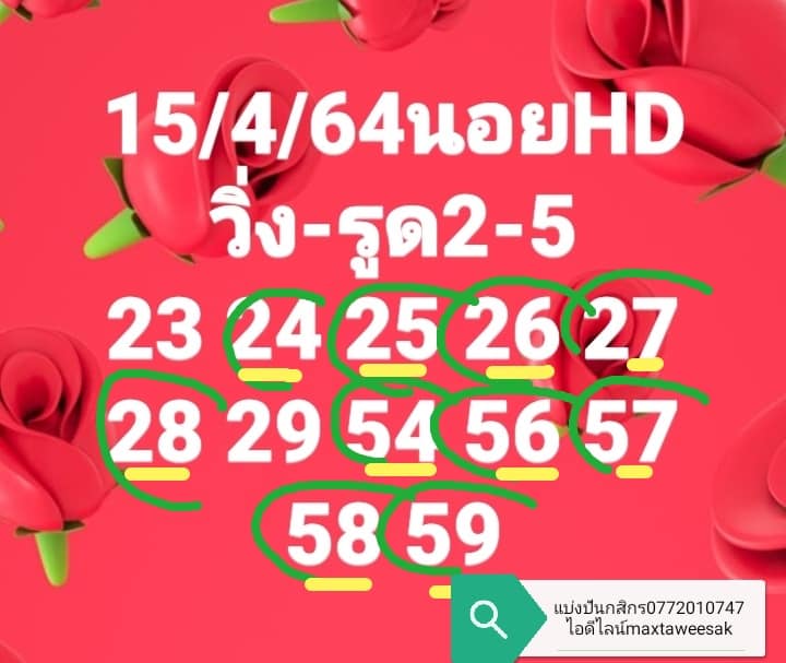 แนวทางหวยฮานอย 15/4/64 ชุดที่1