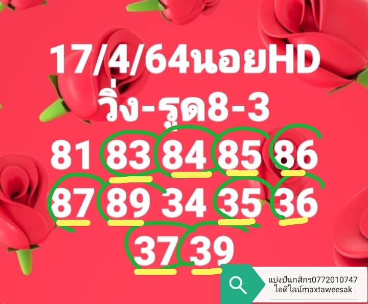 แนวทางหวยฮานอย 17/4/64 ชุดที่1