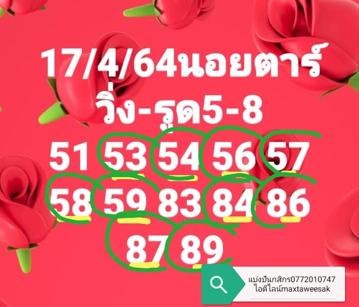 แนวทางหวยฮานอย 17/4/64 ชุดที่2