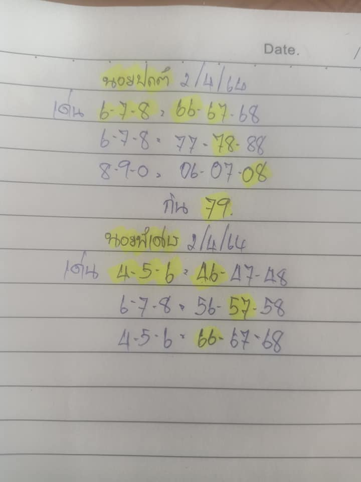 แนวทางหวยฮานอย 2/4/64 ชุดที่7