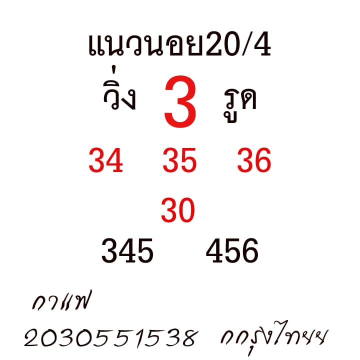 แนวทางหวยฮานอย 20/4/64 ชุดที่2