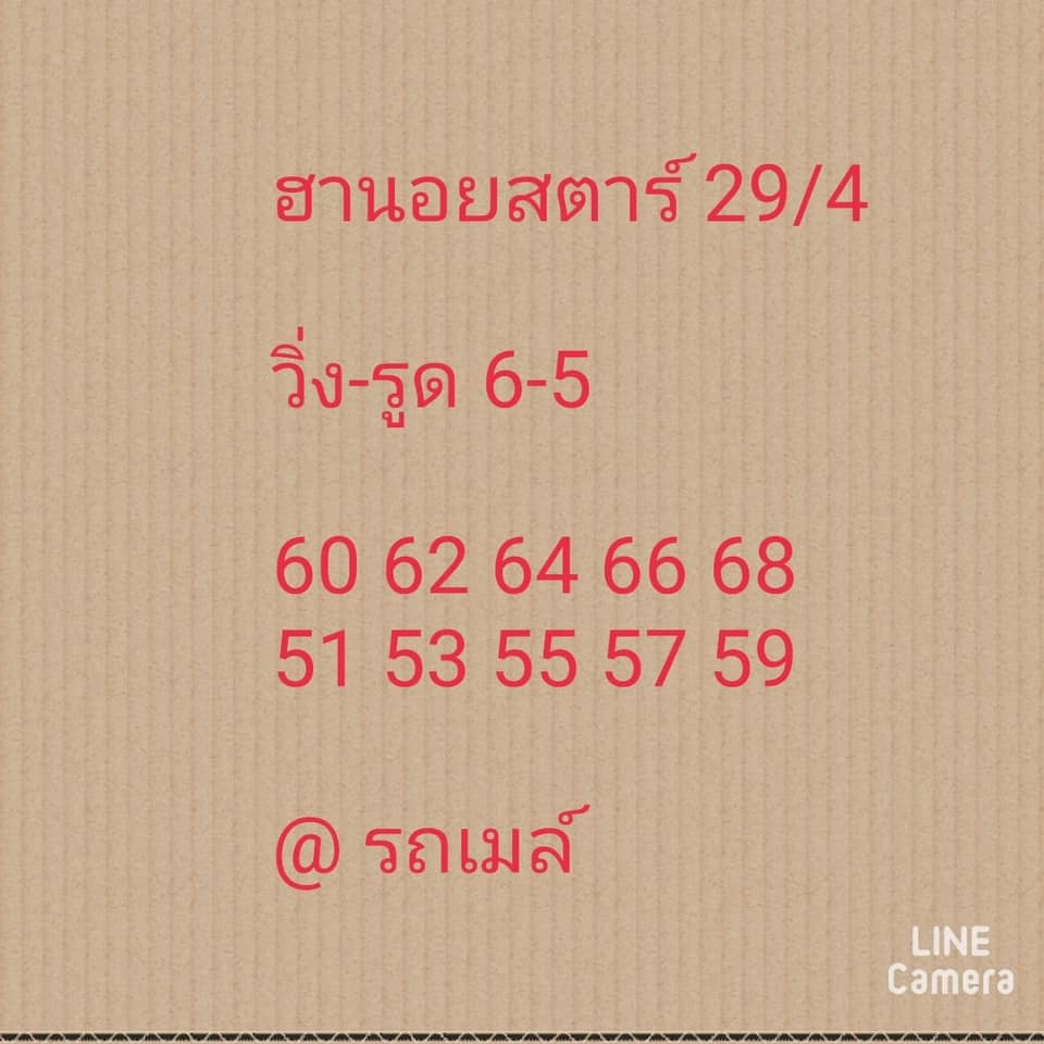 แนวทางหวยฮานอย 29/4/64 ชุดที่14