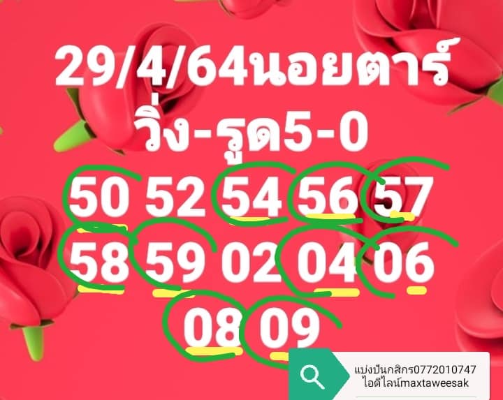 แนวทางหวยฮานอย 29/4/64 ชุดที่7