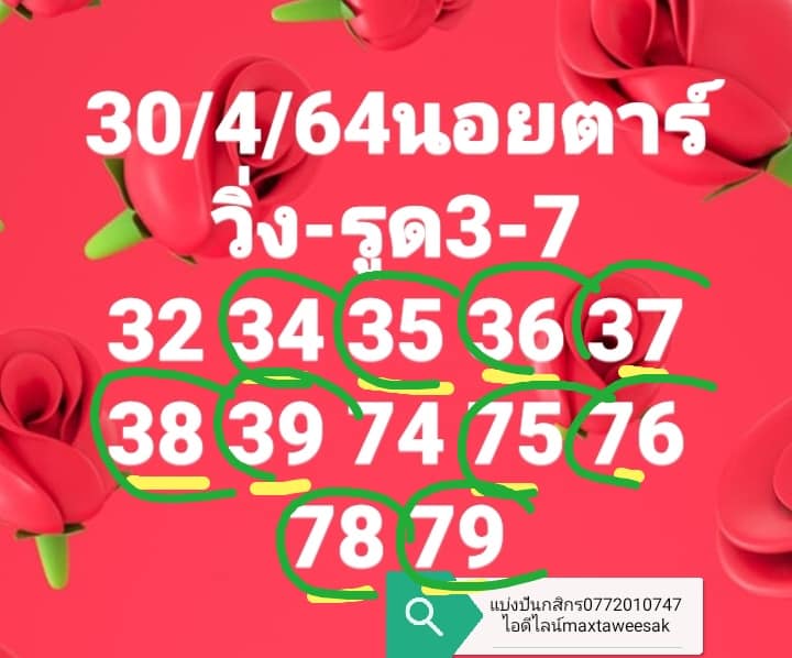 แนวทางหวยฮานอย 30/4/64 ชุดที่1