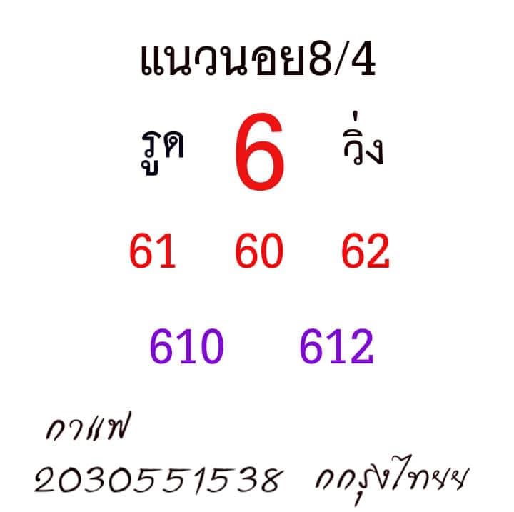 แนวทางหวยฮานอย 8/4/64 ชุดที่1