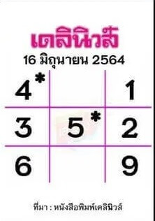 หวยเดลินิวส์ 16/6/64