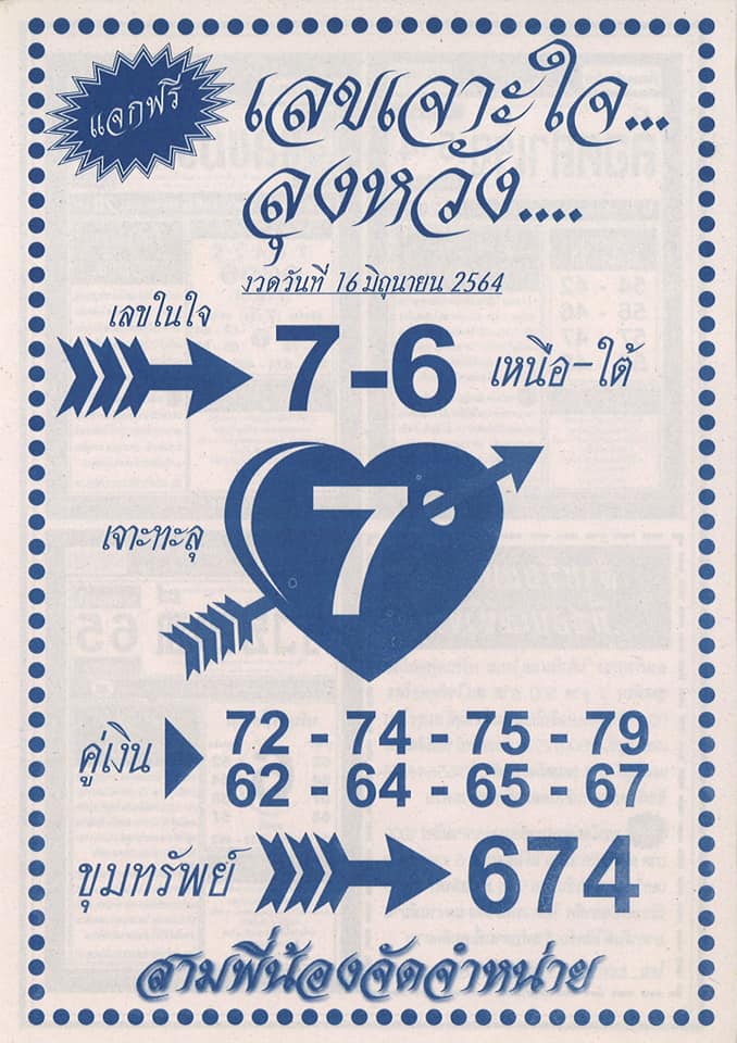 เลขเจาะใจลุงหวัง 16/6/64