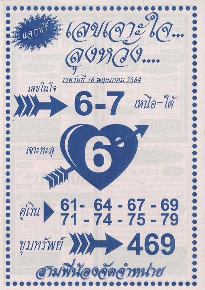 เลขเจาะใจลุงหวัง 16/5/64