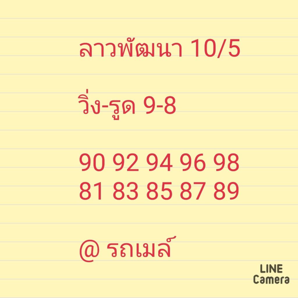 แนวทางหวยลาว 10/5/64 ชุดที่2