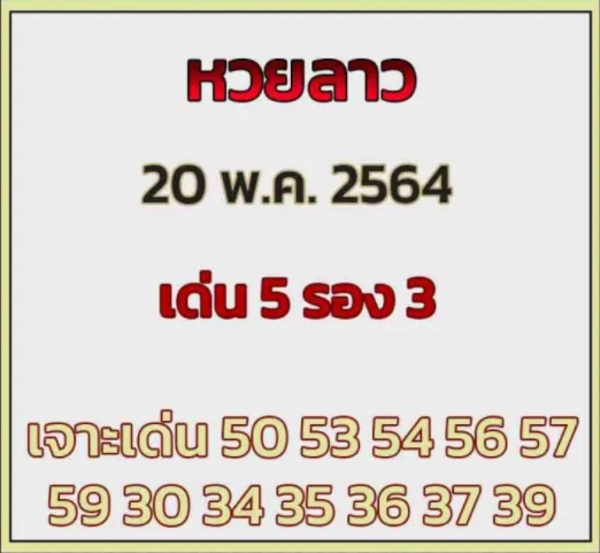แนวทางหวยลาว 20/5/64 ชุดที่13