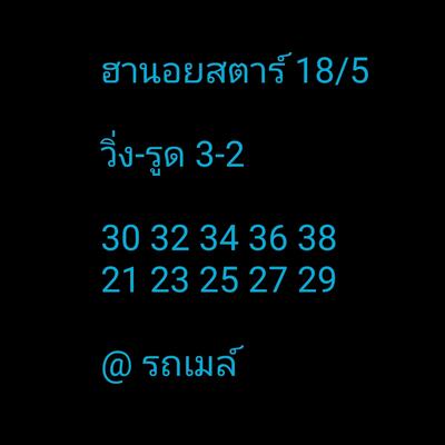 แนวทางหวยฮานอย 18/5/64 ชุดที่10