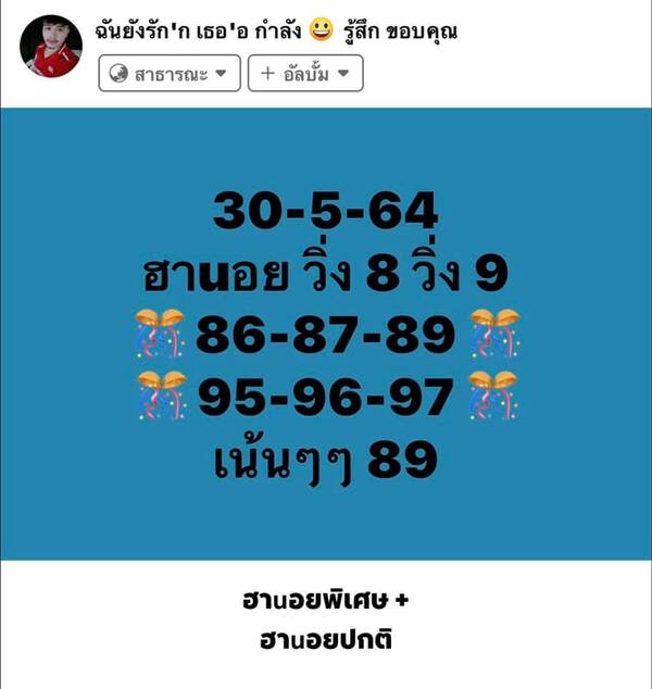 แนวทางหวยฮานอย 30/5/64 ชุดที่2