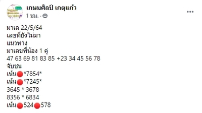 แนวทางหวยมาเลย์ 22/5/64 ชุดที่9