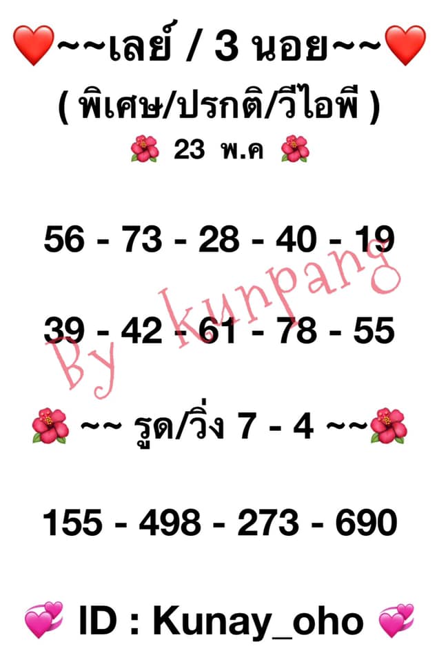 แนวทางหวยมาเลย์ 23/5/64 ชุดที่1