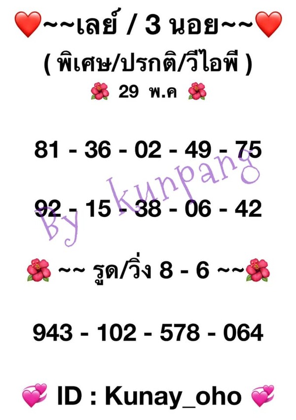 แนวทางหวยมาเลย์ 29/5/64 ชุดที่6