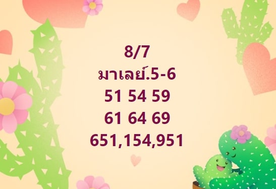 แนวทางหวยมาเลย์ 8/5/64 ชุดที่12