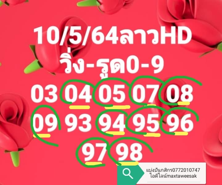 แนวทางหวยลาว 10/5/64 ชุดที่1