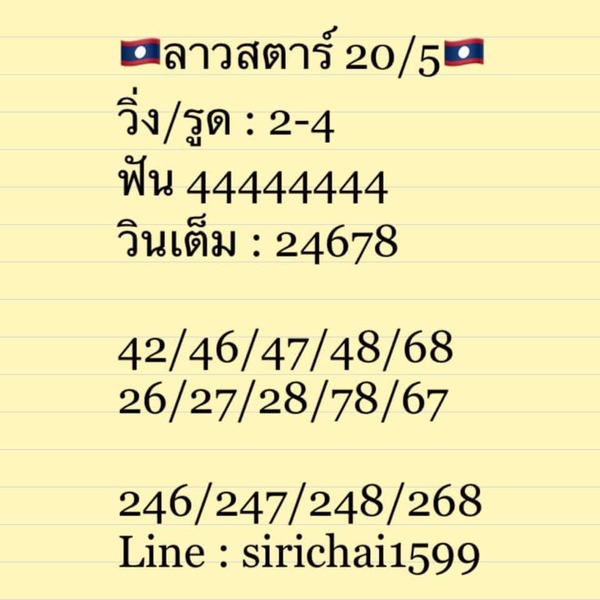 แนวทางหวยลาว 20/5/64 ชุดที่7