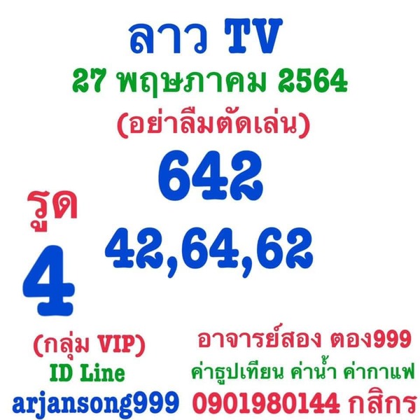 แนวทางหวยลาว 27/5/64 ชุดที่4