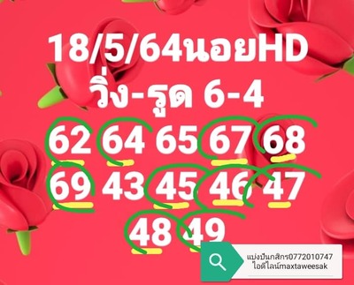 แนวทางหวยฮานอย 18/5/64 ชุดที่2