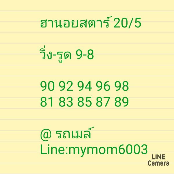 แนวทางหวยฮานอย 20/5/64 ชุดที่10