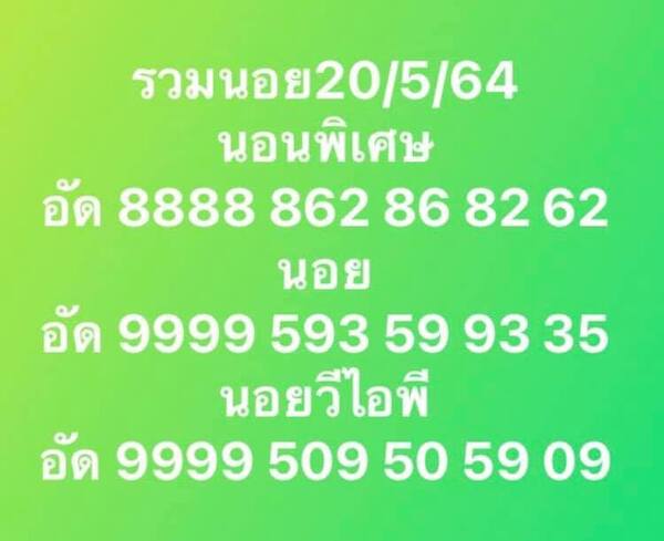 แนวทางหวยฮานอย 20/5/64 ชุดที่2