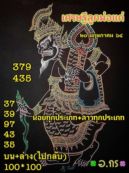 แนวทางหวยฮานอย 20/5/64 ชุดที่4