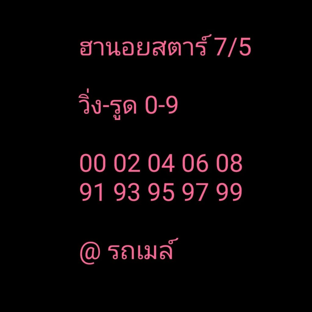 แนวทางหวยฮานอย 7/5/64 ชุดที่4