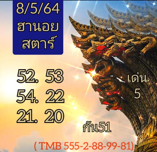 แนวทางหวยฮานอย 8/5/64 ชุดที่5