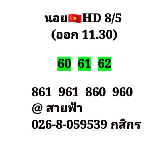 แนวทางหวยฮานอย 8/5/64 ชุดที่6