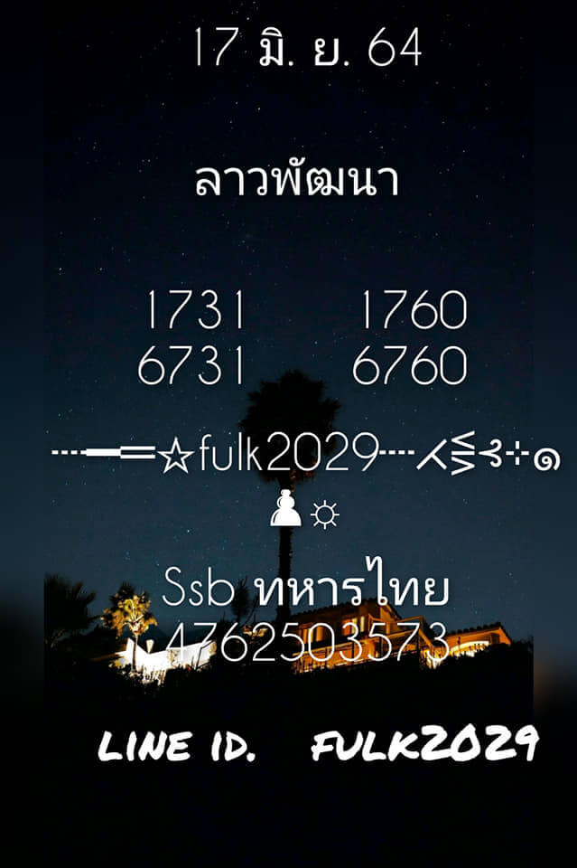 แนวทางหวยลาว 17/6/64 ชุดที่1