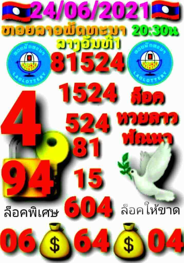 แนวทางหวยลาว 24/6/64 ชุดที่11