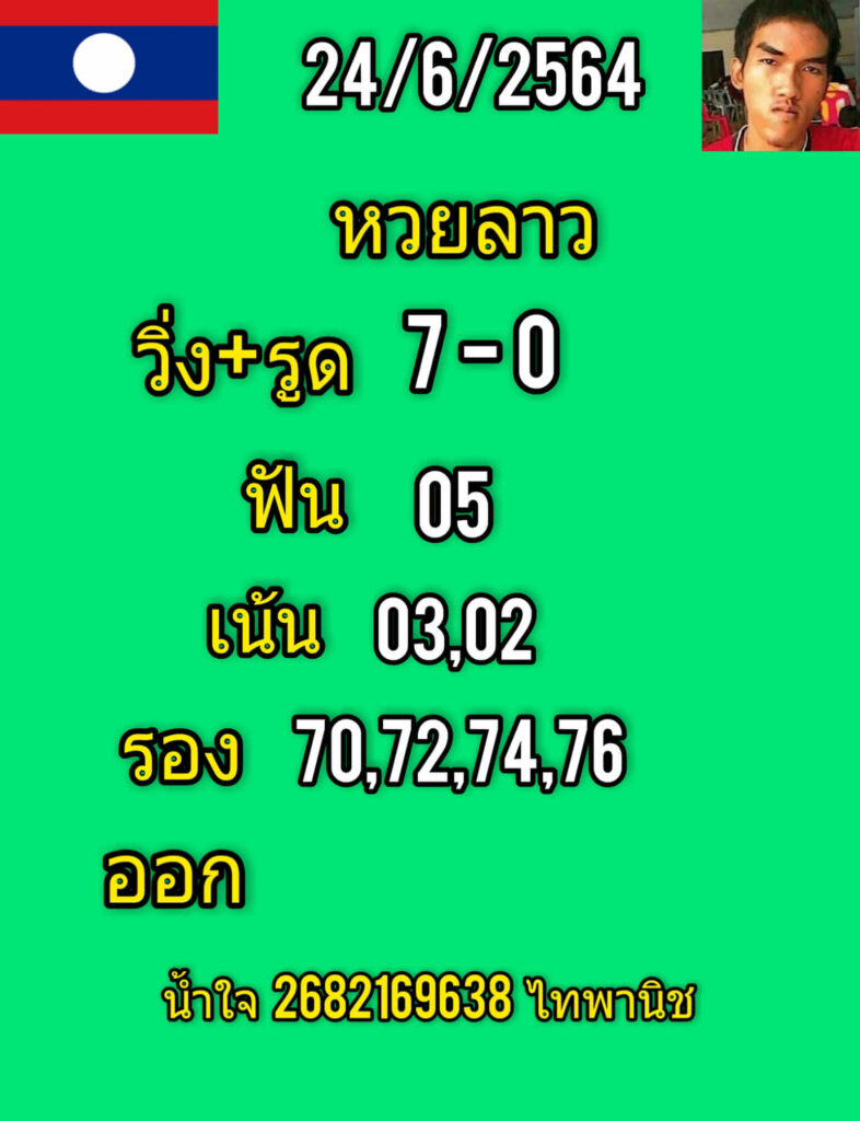 แนวทางหวยลาว 24/6/64 ชุดที่3