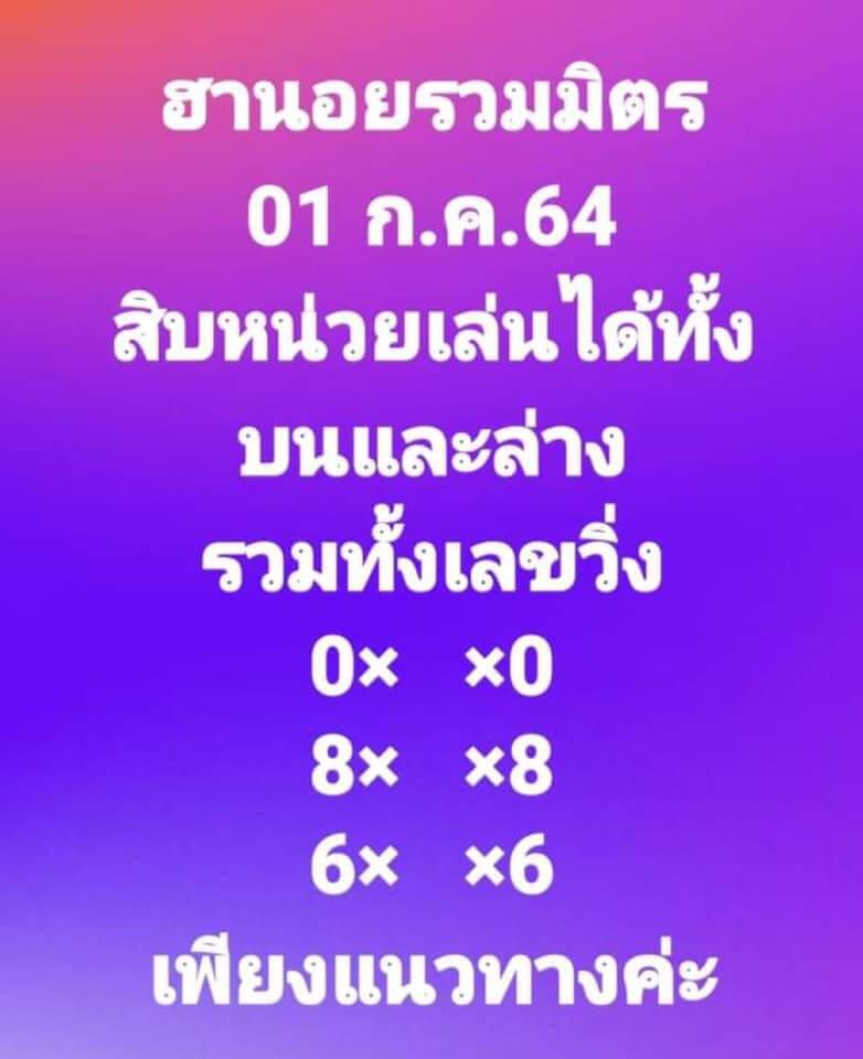 แนวทางหวยฮานอย 1/7/64 ชุดที่11