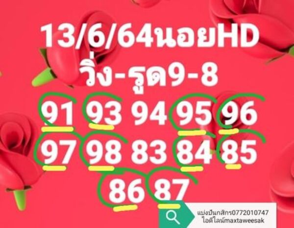 แนวทางหวยฮานอย 13/6/64 ชุดที่5