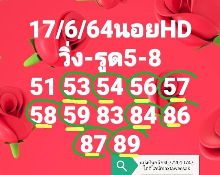 แนวทางหวยฮานอย 17/6/64 ชุดที่7