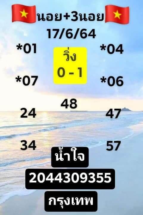 แนวทางหวยฮานอย 17/6/64 ชุดที่8