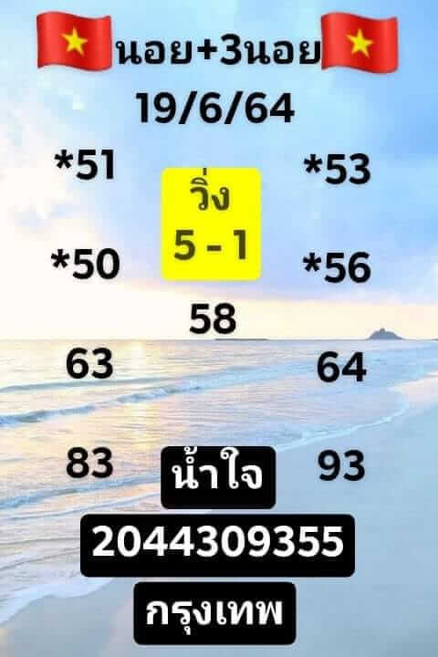 แนวทางหวยฮานอย 19/6/64 ชุดที่6