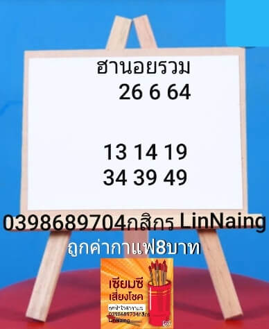 แนวทางหวยฮานอย 26/6/64 ชุดที่3