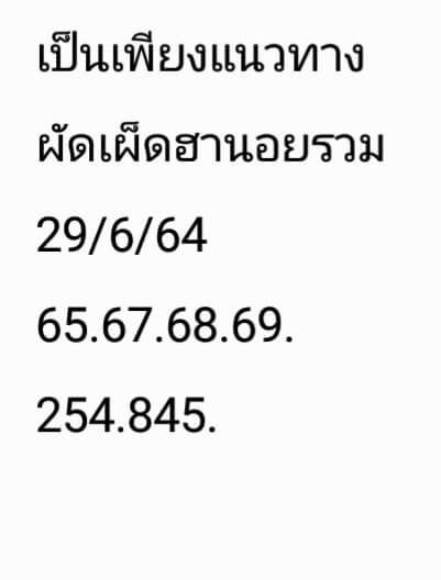 แนวทางหวยฮานอย 29/6/64 ชุดที่11